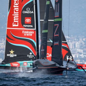 October 13, 2024. Louis Vuitton 37th America's Cup, Race Day 2.  EMIRATES TEAM NEW ZEALAND, INEOS BRITANNIA