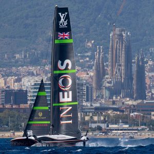 September 26, 2024. Louis Vuitton Cup Final, Race Day 1.  INEOS BRITANNIA