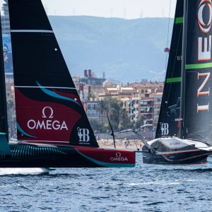 September 05, 2024. Louis Vuitton Cup, Race Day 6. EMIRATES TEAM NEW ZEALAND, INEOS BRITANNIA